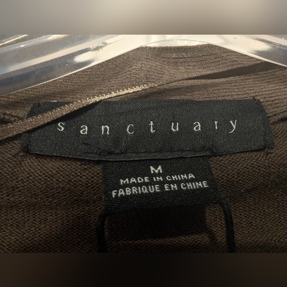 Sanctuary Long Cardigan Sweater olive army green NWT M button down cotton pocket - Picture 6 of 8